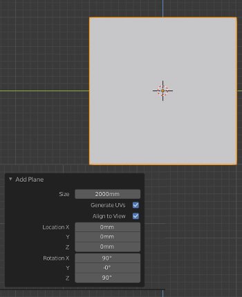 Blender 2.80 - Plane added to scene