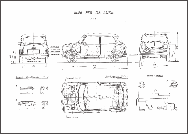 Austin Mini plans from drawingdatabase.com.